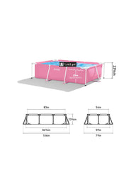 Pink Rectangular Frame Above Ground Pool - 2.2M x 1.5M x 0.6M