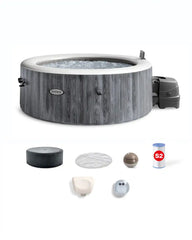 4-Person PureSpa Greywood Deluxe Round Bubble Spa Set