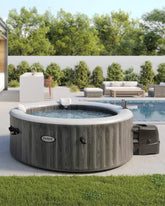 4-Person PureSpa Greywood Deluxe Round Bubble Spa Set