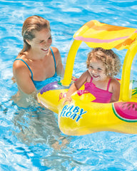 Yellow Kiddie Inflatable Pool Float with Sunshade