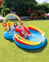 Rainbow Ring Inflatable Play Center with Slide