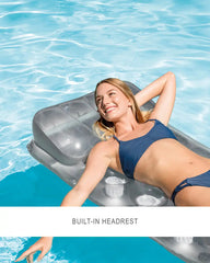 18-Pocket Suntanner Inflatable Floating Mat - Gray