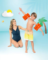 Large Orange Inflatable Arm Band Floaties