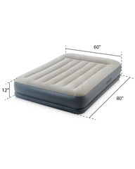 12in Queen Dura-Beam® Standard Pillow Rest Air Mattress with Built-In Electric Pump