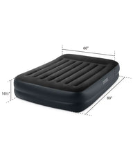 Dura-Beam® Plus Pillow Rest Air Mattress 16.5" Queen with Built-In Electric Pump