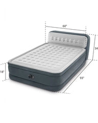 Dura-Beam® Deluxe Ultra Plush Headboard Air Mattress 18" Queen with Built-In Electric Pump