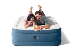 20" Queen Dura-Beam® Deluxe Thermalux Air Mattress with Built-In Electric Pump - Blue
